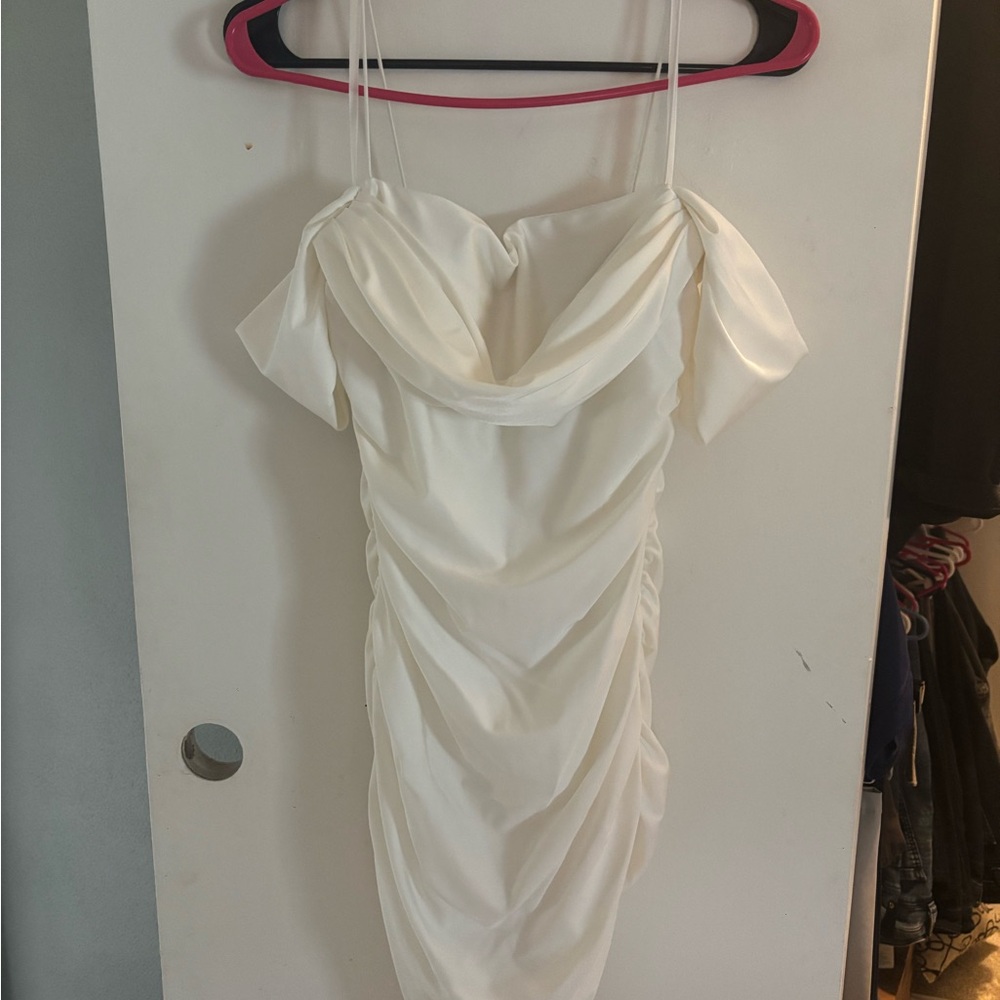 Off-Shoulder Cream Dress - Picture 5 of 5